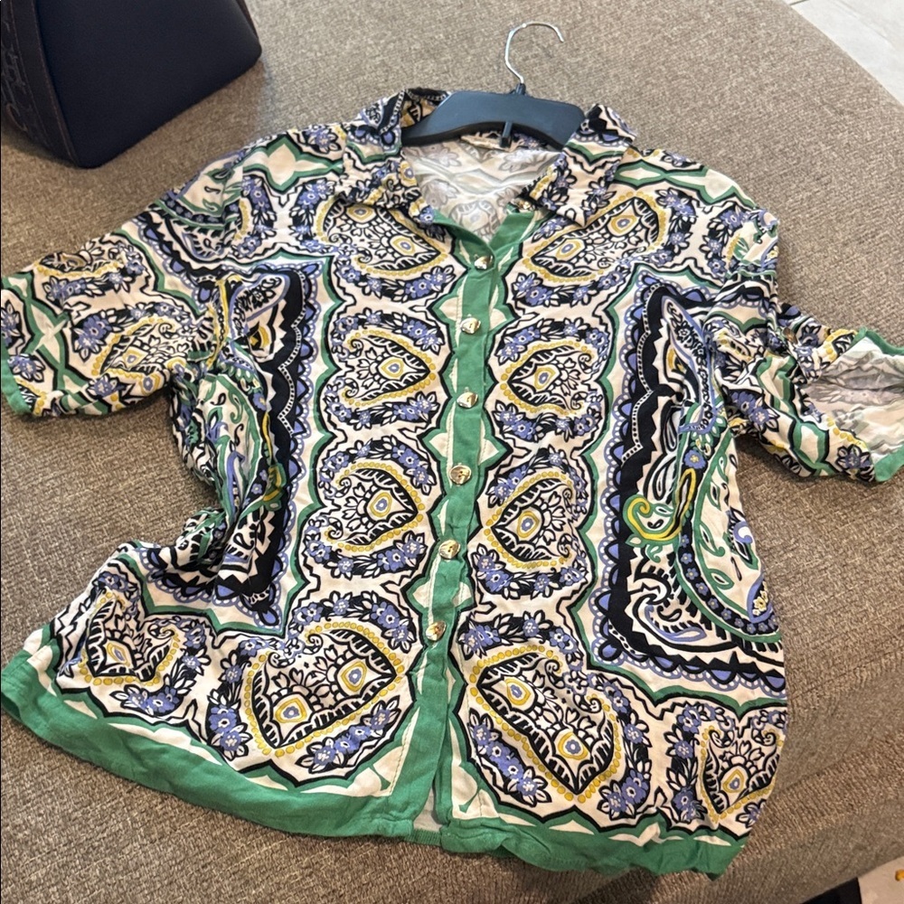 Haute Hippie Multicolor Paisley Blouse